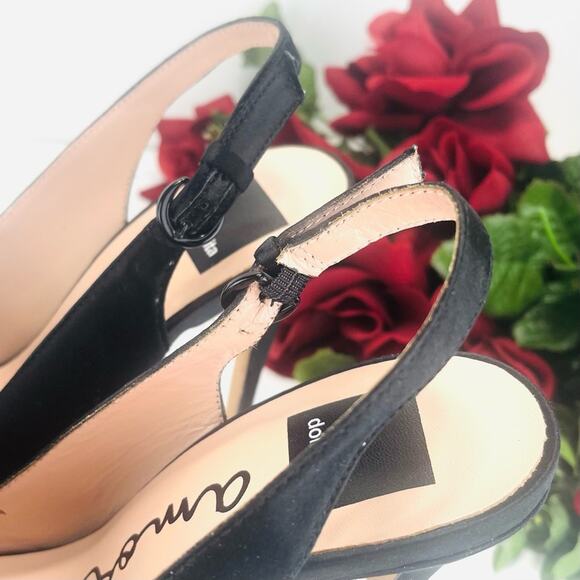 Dolce Vita Amore Platform Stiletto Heels Size 7.5 Black Slingback Open/Peep Toe - Picture 14 of 16